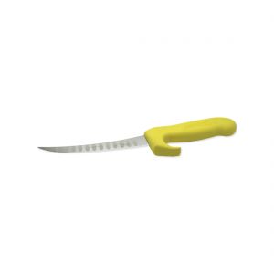 Caribou Filleting 16cm Knife Scalloped Yellow Medium Handle - Dassaud