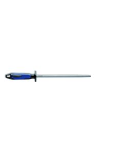 F Dick Fine/Regular Cut Square Sharpening Steel - 25cm/10" - Blue/Black