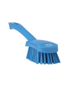 Vikan Washing Brush with short Handle - 270mm - Hard - Blue