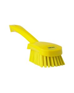 Vikan Washing Brush with short Handle - 270mm - Hard - Yellow