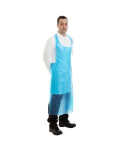 50 Micron PE 122cm Disposable Aprons - 500 per case - Blue