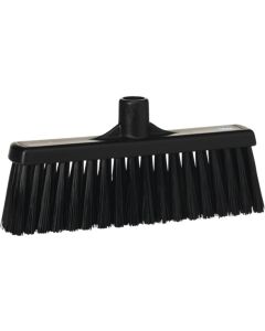 Vikan Broom w/ Straight Neck - 310mm - Medium - Black