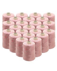 Polycotton Meat Twine 1200m/kg Red/White (Box of 24)