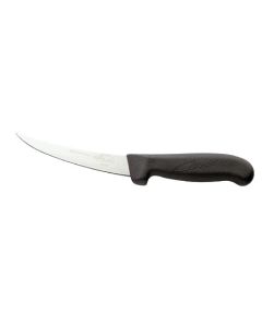 Caribou Boning Knife - Narrow Curved Semi Rigid - 12cm - Black