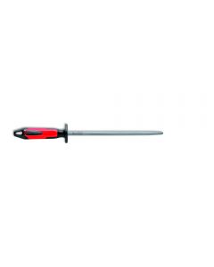 F Dick Regular Cut Round Sharpening Steel - 25cm/10" - Red/Black