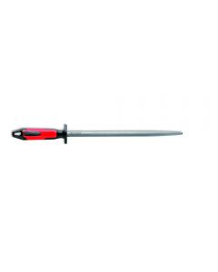 F Dick Regular Cut Round Sharpening Steel - 31cm/12" - Red/Black