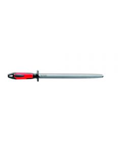 F Dick Regular Cut Oval Sharpening Steel - 30cm/12" - Red/Black