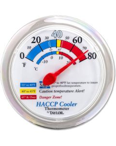 Taylor Precision Products 53147M Cooler/Freezer HACCP Wall Thermometer - 6" Dial - 10" Diameter