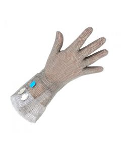 Chainexium Short Cuff Gloves Metal Spring Strap Small White