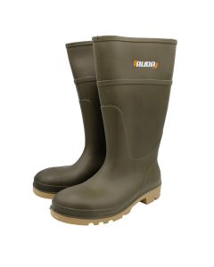 Auda PU Full Safety Wellington Boots - Size 5 - Green