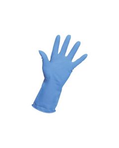 Household Rubber Glove, Rolled - Blue - Small (144 per box)