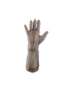 Chainexpert Long Cuff Chainmail Safety Glove - 15cm Cuff - Left - Size 5 - XL