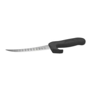 Caribou Scalloped Trimming / Filleting Knife - Medium Handle - 16cm - Black