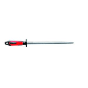 F Dick Regular Cut Round Sharpening Steel - 31cm/12" - Red/Black