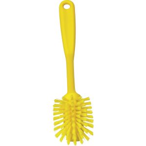 Vikan Dish Brush with scraping edge - 280mm - Medium - Yellow