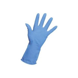 Household Rubber Glove, Rolled - Blue - Small (144 per box)